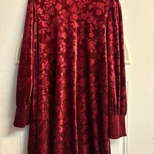 Matilda Jane Red Floral Velvet Midi Dress
